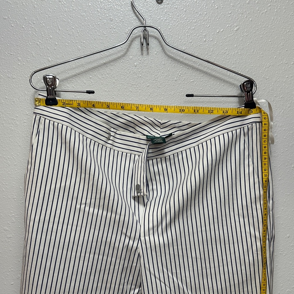 Lauren Ralph Lauren Black and White Striped Wide Leg Pants - Picture 8 of 8